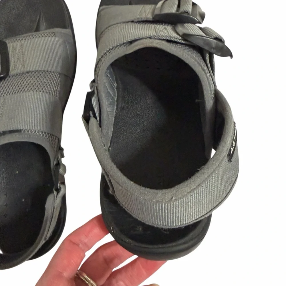 Men's Black and Gray Sandals with Dual Straps